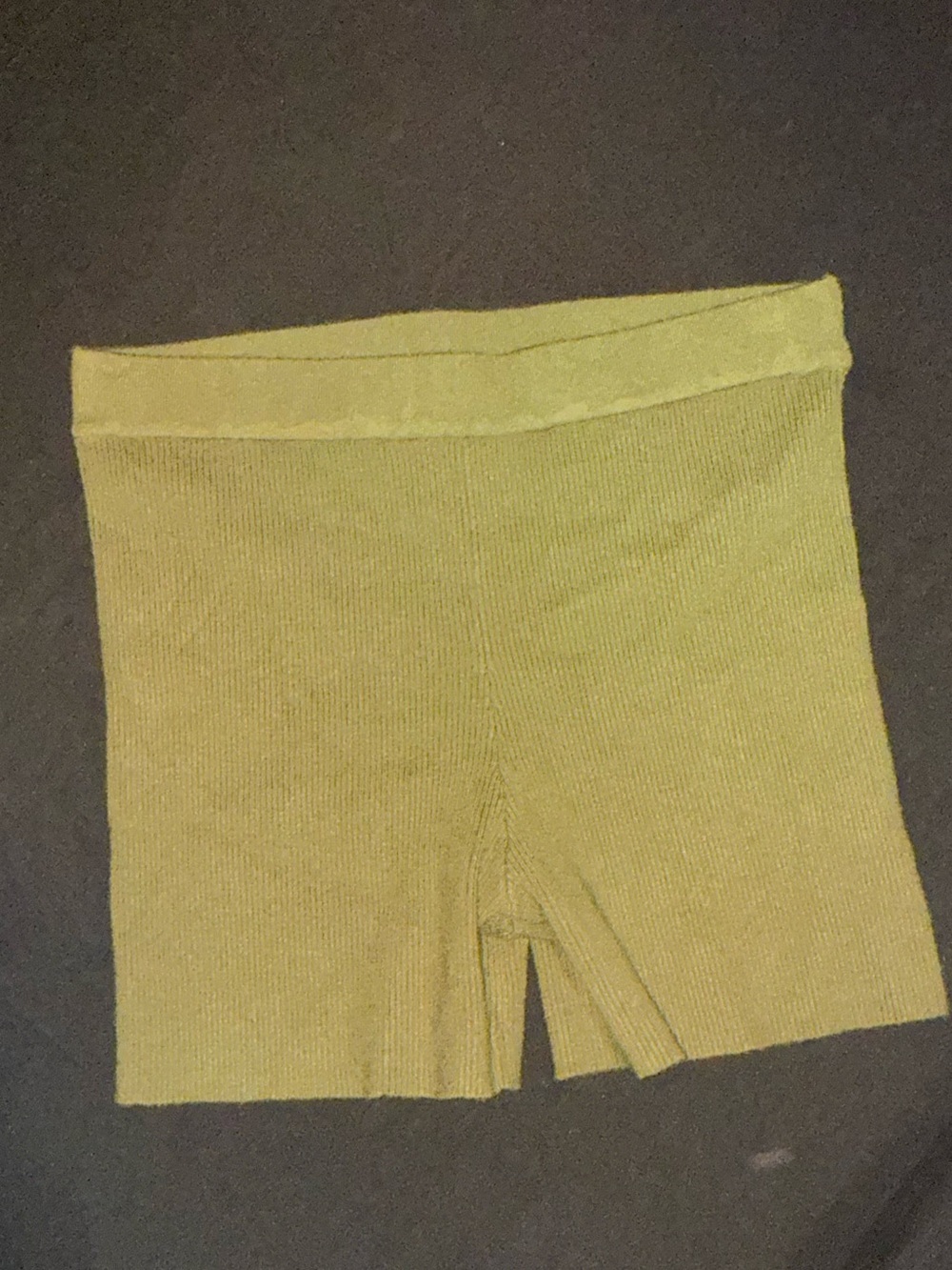 Bar III Olive Ribbed High-Rise Bike Shorts